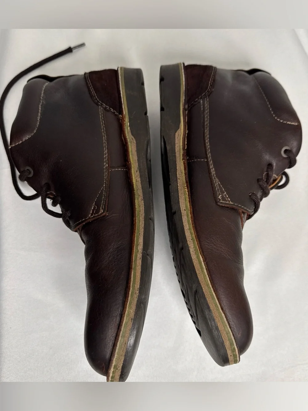 Clarks Edgewick Mid Boots Mens 11 Brown Oily Chukka Shoes Leather Lace Up Ankle